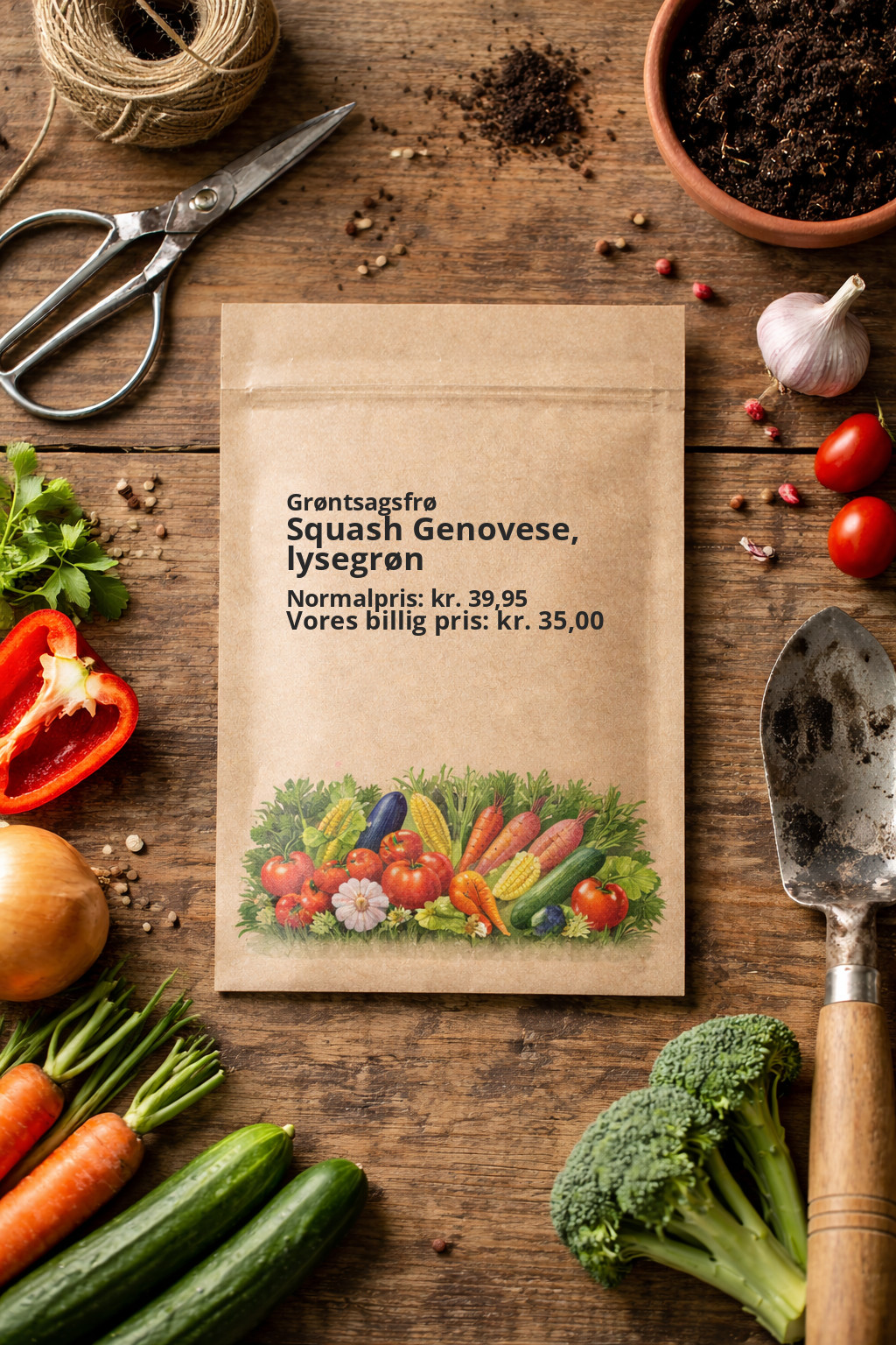 Squash Genovese, lysegrøn