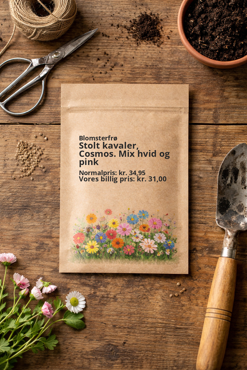 Stolt kavaler, Cosmos. Mix hvid og pink